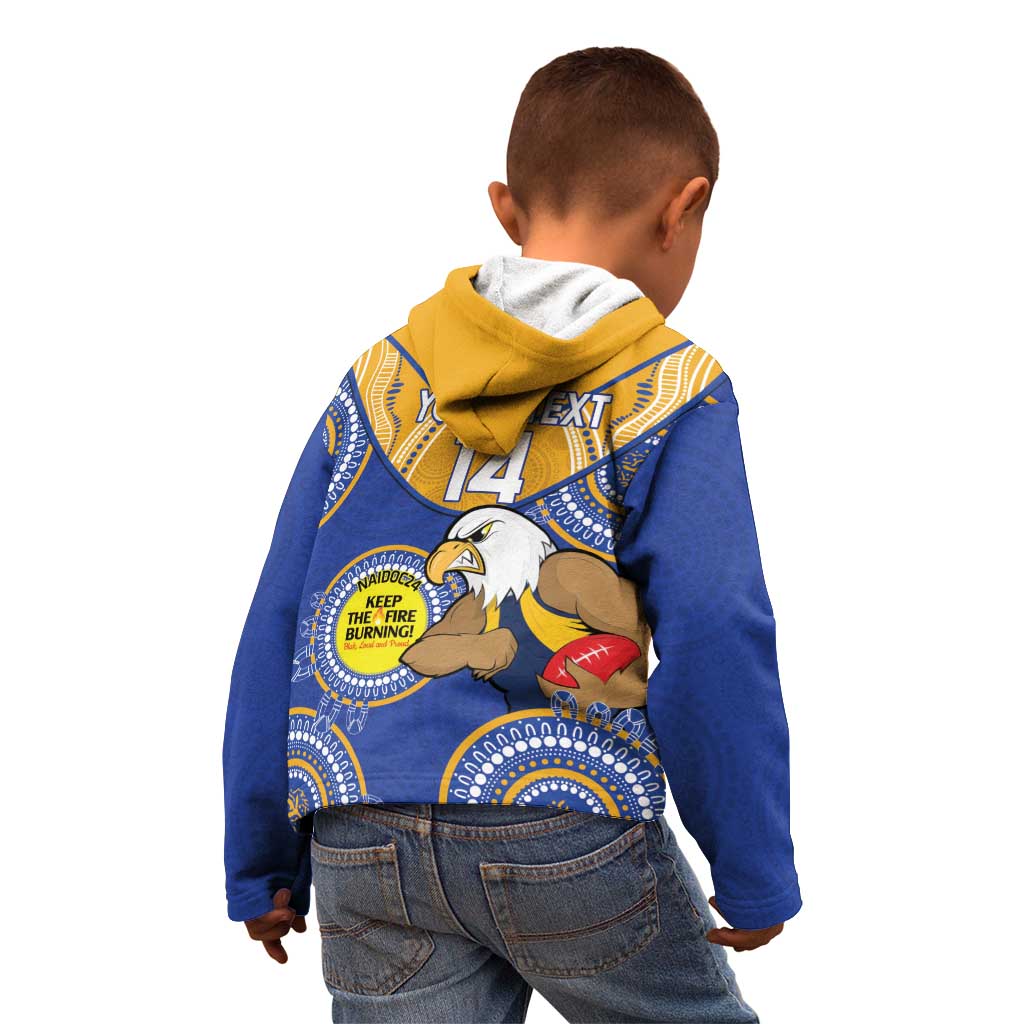 Custom AFL Eagles  NAIDOC Week Kid Hoodie Keep The Fire Burning Indigenous Art