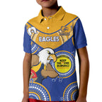 Custom AFL Eagles  NAIDOC Week Kid Polo Shirt Keep The Fire Burning Indigenous Art