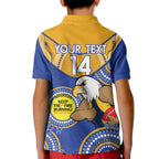 Custom AFL Eagles  NAIDOC Week Kid Polo Shirt Keep The Fire Burning Indigenous Art
