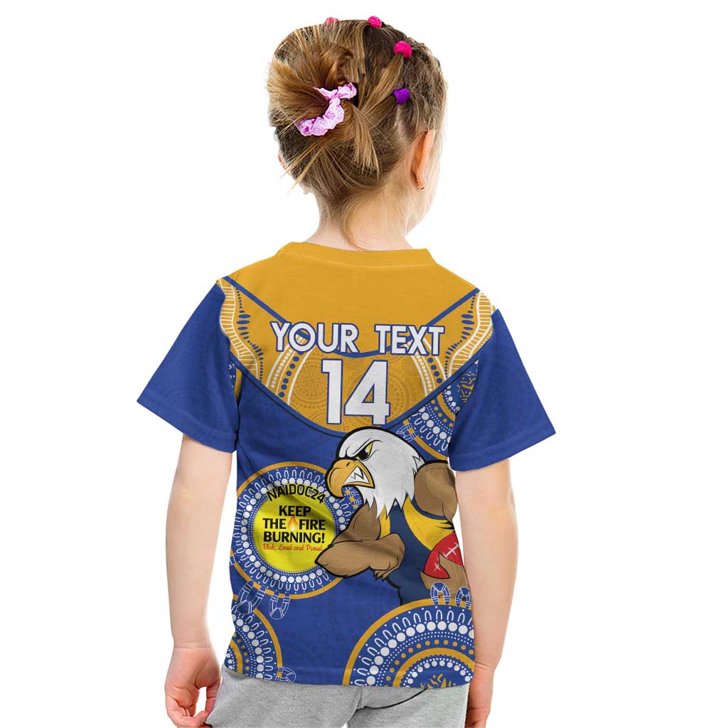 Custom AFL Eagles  NAIDOC Week Kid T Shirt Keep The Fire Burning Indigenous Art