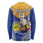 Custom AFL Eagles  NAIDOC Week Long Sleeve Shirt Keep The Fire Burning Indigenous Art