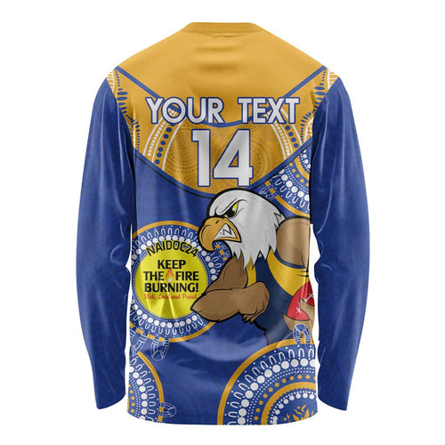 Custom AFL Eagles  NAIDOC Week Long Sleeve Shirt Keep The Fire Burning Indigenous Art