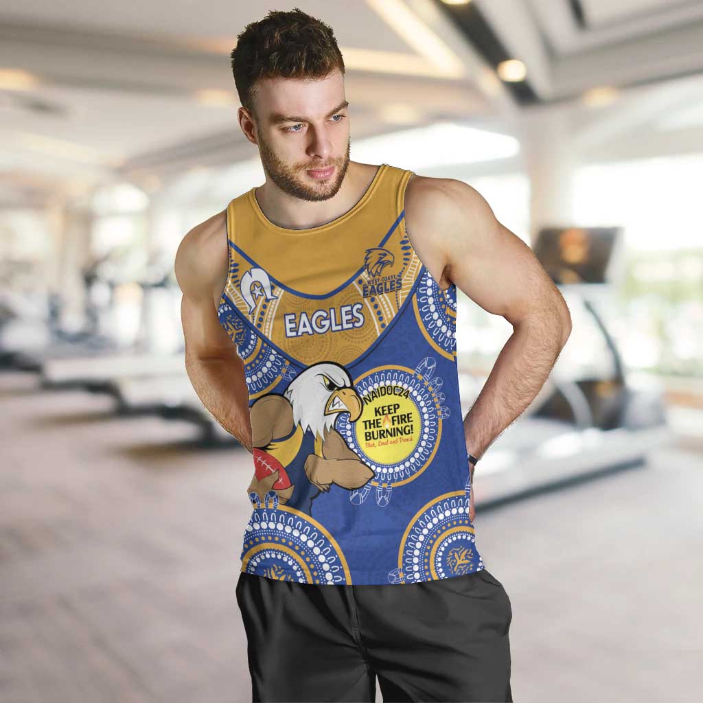 Custom AFL Eagles  NAIDOC Week Men Tank Top Keep The Fire Burning Indigenous Art