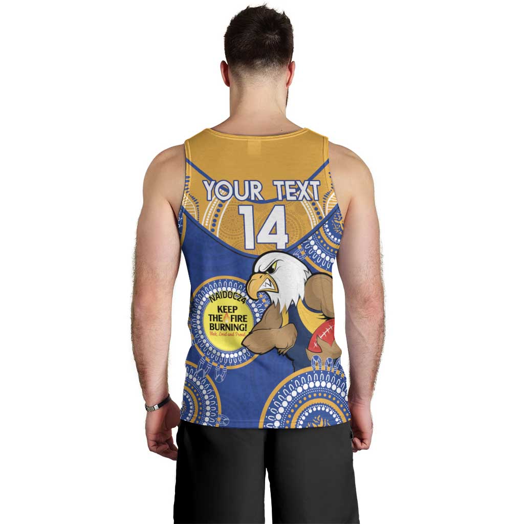 Custom AFL Eagles  NAIDOC Week Men Tank Top Keep The Fire Burning Indigenous Art