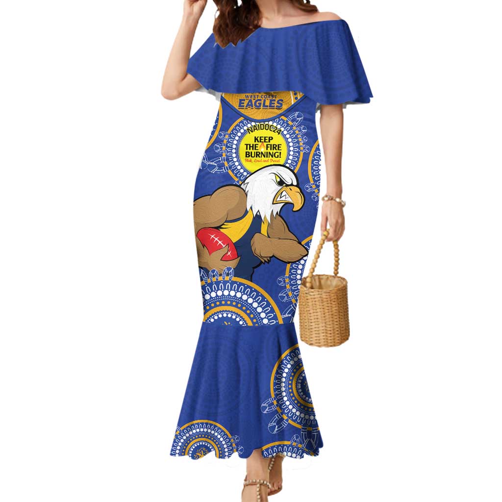 Custom AFL Eagles  NAIDOC Week Mermaid Dress Keep The Fire Burning Indigenous Art