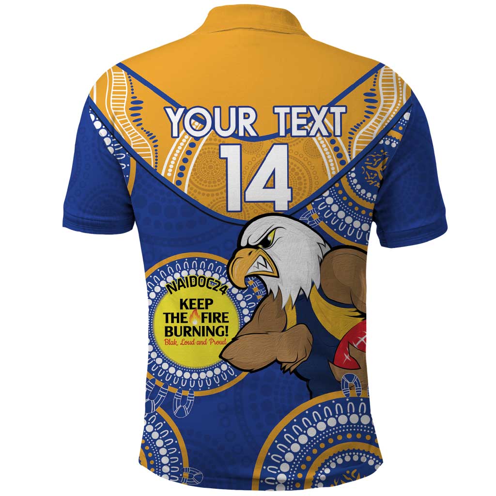 Custom AFL Eagles  NAIDOC Week Polo Shirt Keep The Fire Burning Indigenous Art