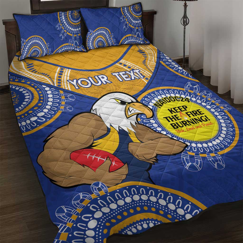 Custom AFL Eagles  NAIDOC Week Quilt Bed Set Keep The Fire Burning Indigenous Art