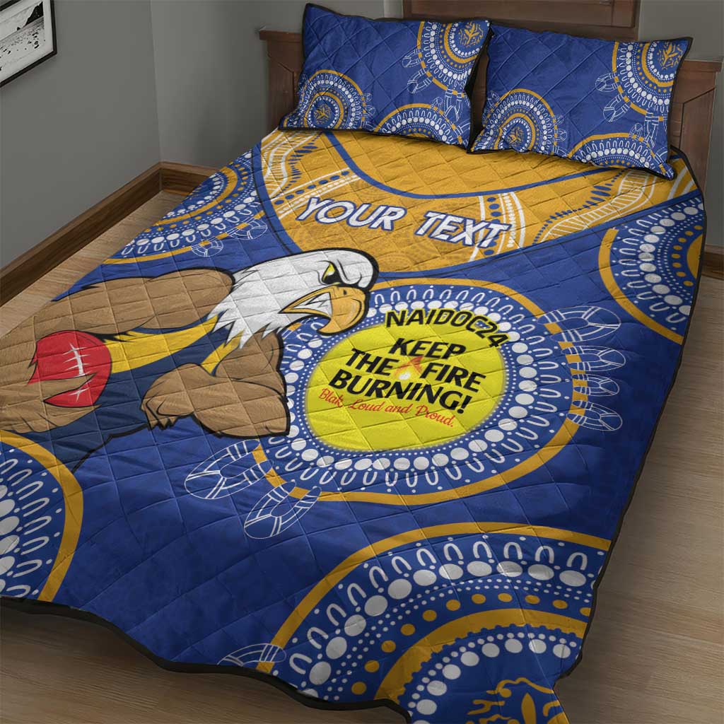 Custom AFL Eagles  NAIDOC Week Quilt Bed Set Keep The Fire Burning Indigenous Art