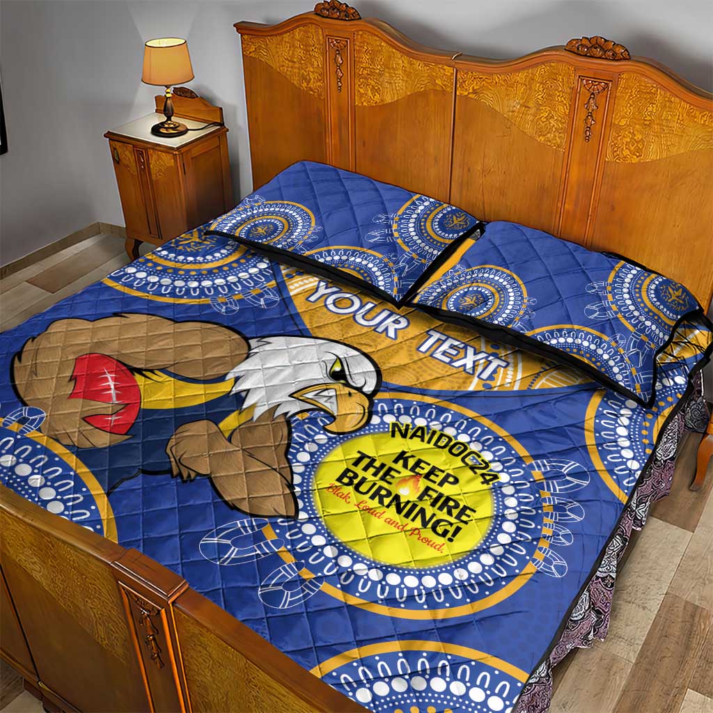 Custom AFL Eagles  NAIDOC Week Quilt Bed Set Keep The Fire Burning Indigenous Art