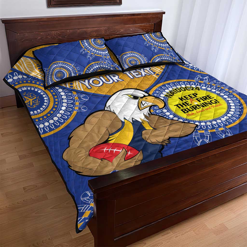 Custom AFL Eagles  NAIDOC Week Quilt Bed Set Keep The Fire Burning Indigenous Art