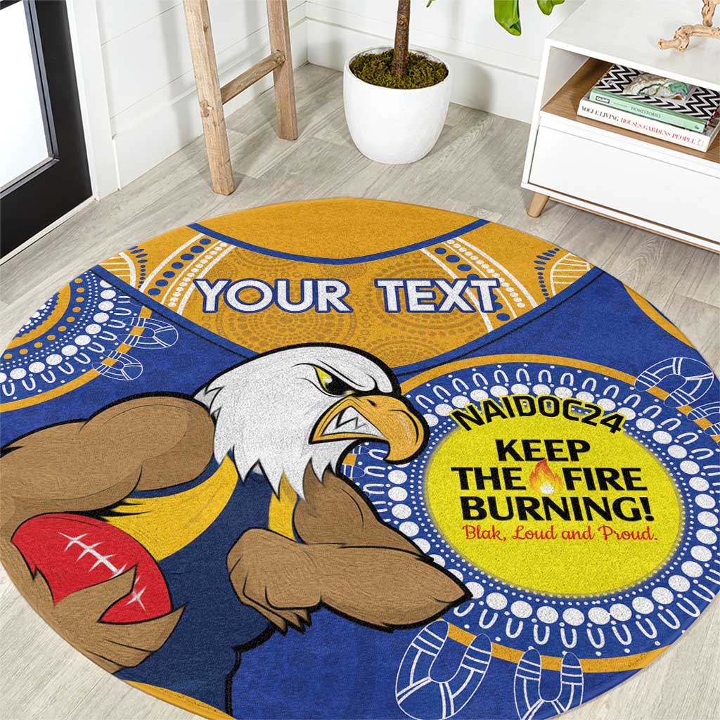 Custom AFL Eagles  NAIDOC Week Round Carpet Keep The Fire Burning Indigenous Art