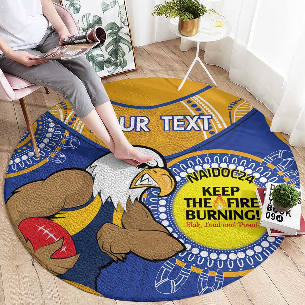 Custom AFL Eagles  NAIDOC Week Round Carpet Keep The Fire Burning Indigenous Art