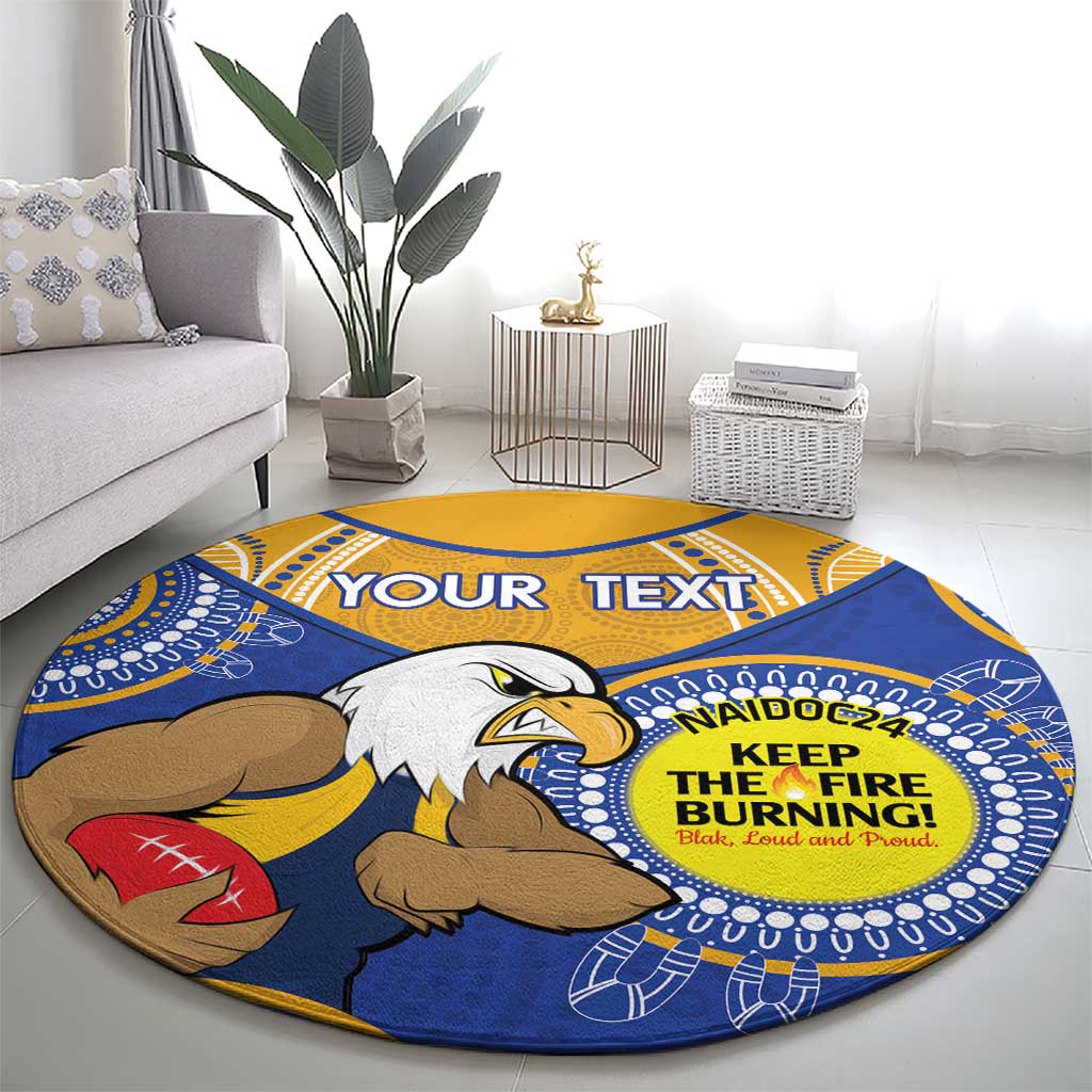 Custom AFL Eagles  NAIDOC Week Round Carpet Keep The Fire Burning Indigenous Art
