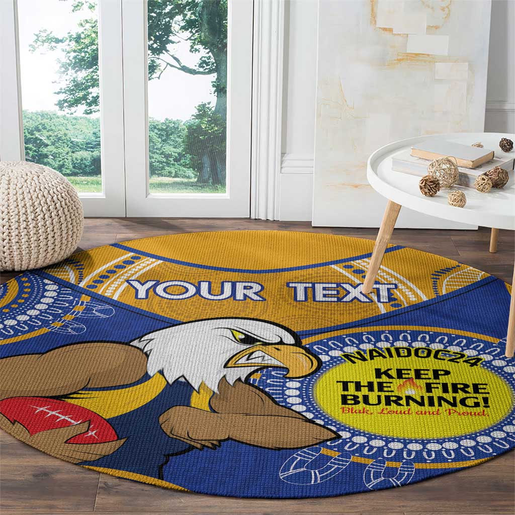 Custom AFL Eagles  NAIDOC Week Round Carpet Keep The Fire Burning Indigenous Art