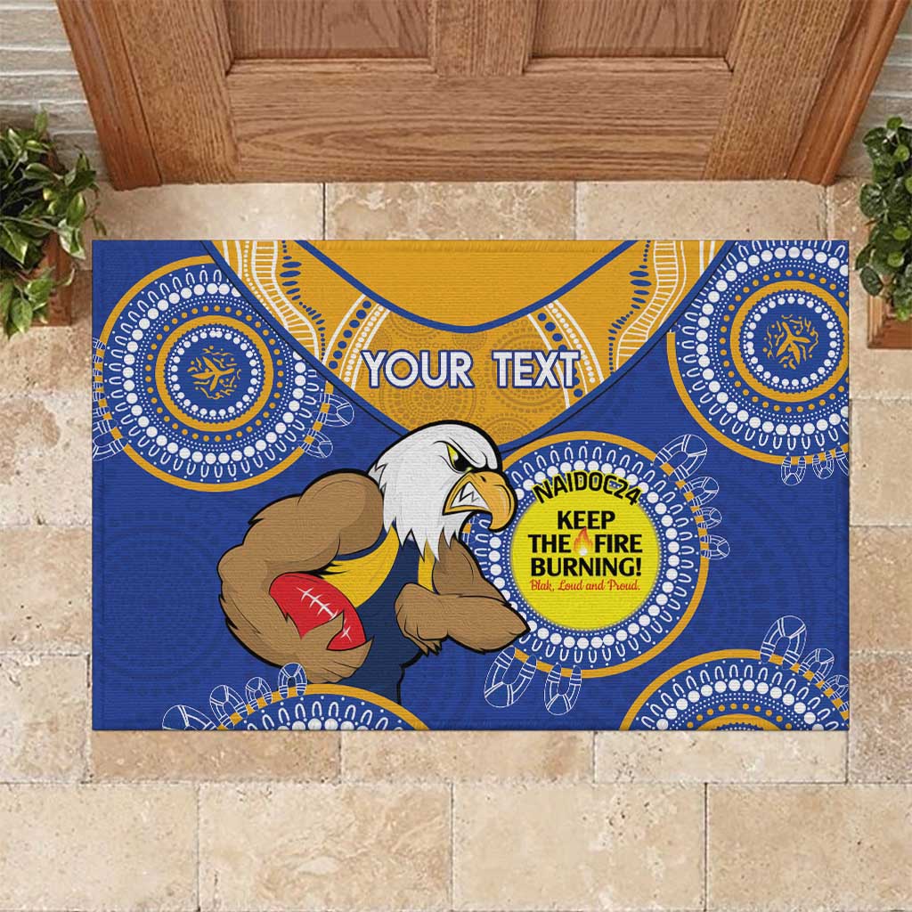 Custom AFL Eagles  NAIDOC Week Rubber Doormat Keep The Fire Burning Indigenous Art