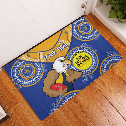 Custom AFL Eagles  NAIDOC Week Rubber Doormat Keep The Fire Burning Indigenous Art