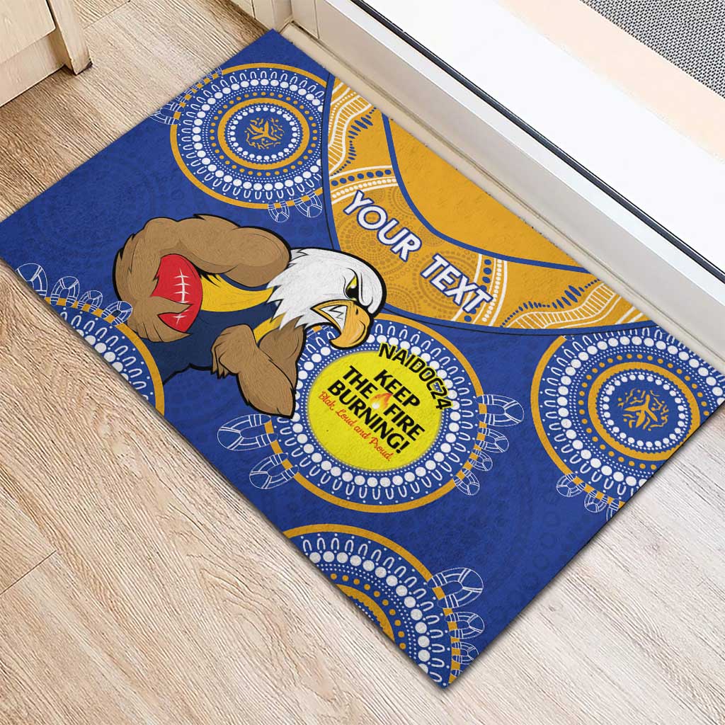 Custom AFL Eagles  NAIDOC Week Rubber Doormat Keep The Fire Burning Indigenous Art