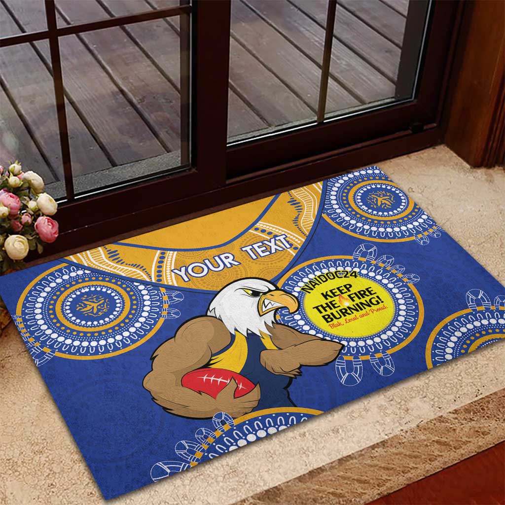 Custom AFL Eagles  NAIDOC Week Rubber Doormat Keep The Fire Burning Indigenous Art