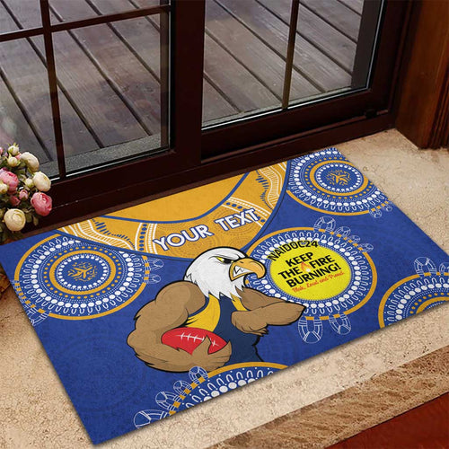Custom AFL Eagles  NAIDOC Week Rubber Doormat Keep The Fire Burning Indigenous Art