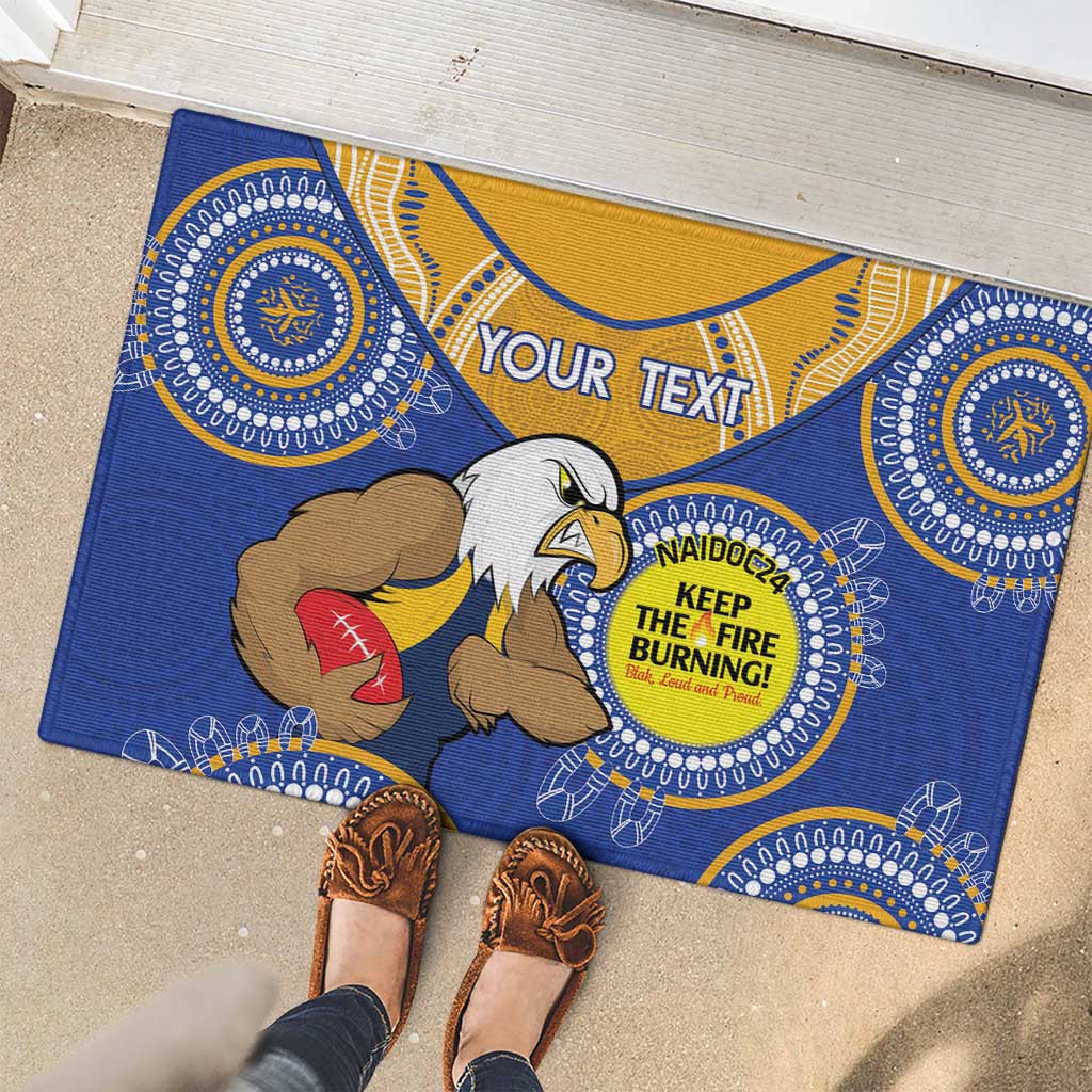 Custom AFL Eagles  NAIDOC Week Rubber Doormat Keep The Fire Burning Indigenous Art