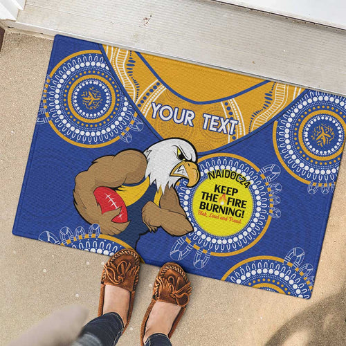 Custom AFL Eagles  NAIDOC Week Rubber Doormat Keep The Fire Burning Indigenous Art