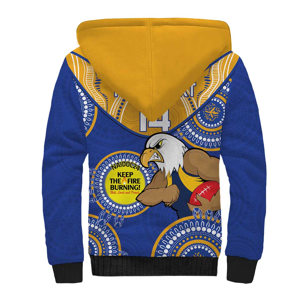 Custom AFL Eagles  NAIDOC Week Sherpa Hoodie Keep The Fire Burning Indigenous Art