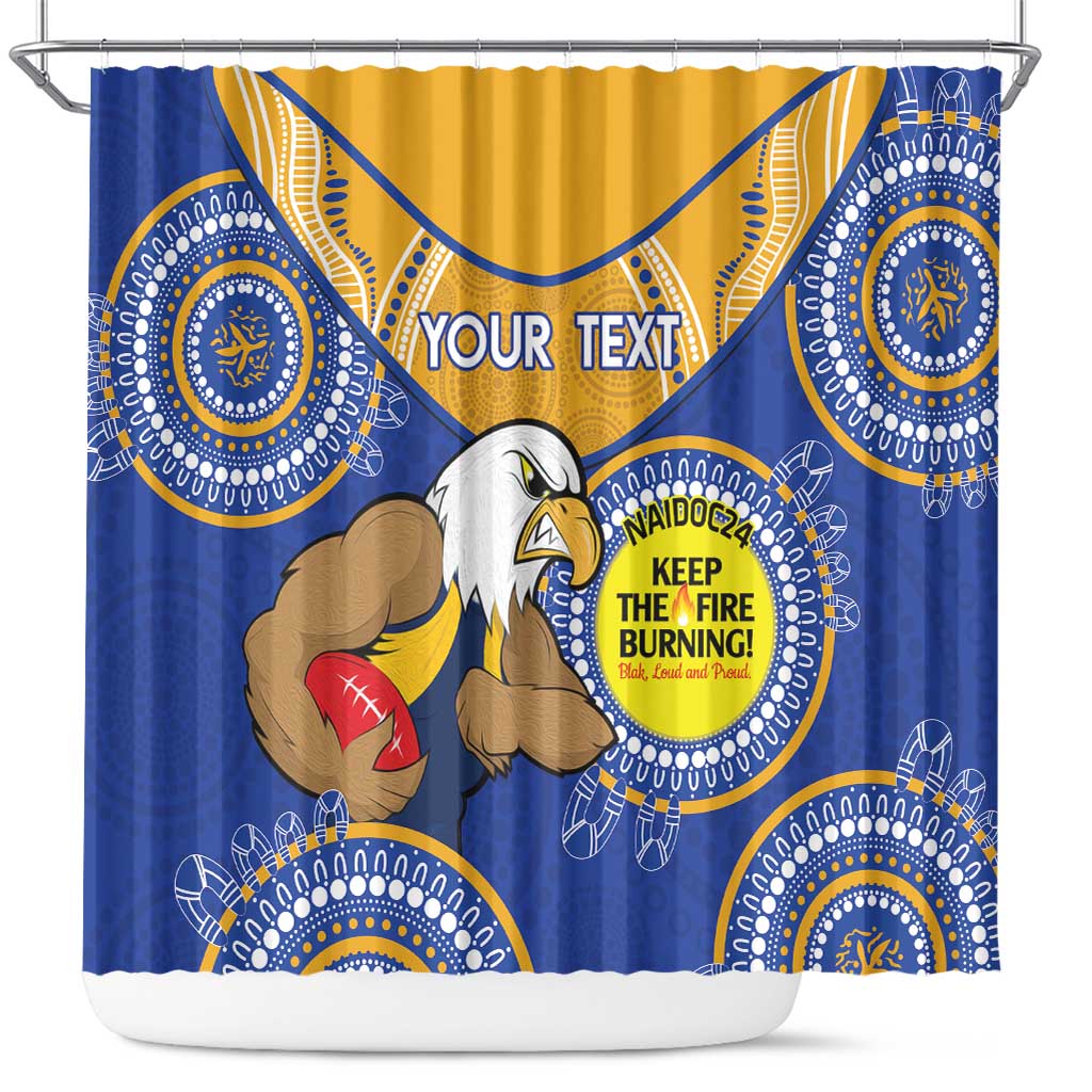 Custom AFL Eagles  NAIDOC Week Shower Curtain Keep The Fire Burning Indigenous Art
