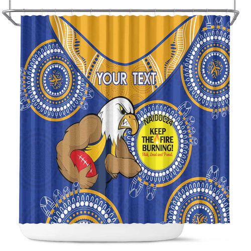 Custom AFL Eagles  NAIDOC Week Shower Curtain Keep The Fire Burning Indigenous Art