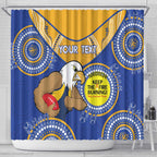 Custom AFL Eagles  NAIDOC Week Shower Curtain Keep The Fire Burning Indigenous Art