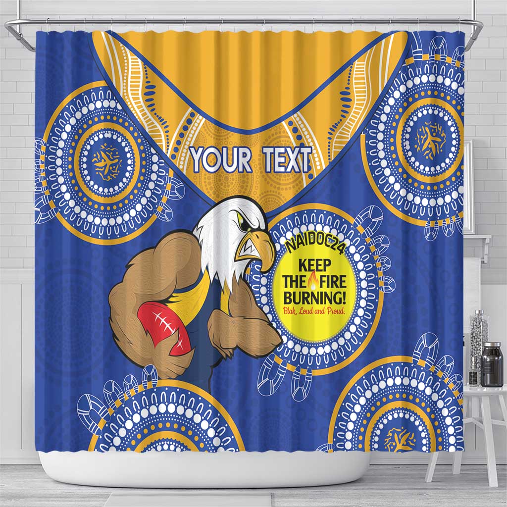 Custom AFL Eagles  NAIDOC Week Shower Curtain Keep The Fire Burning Indigenous Art