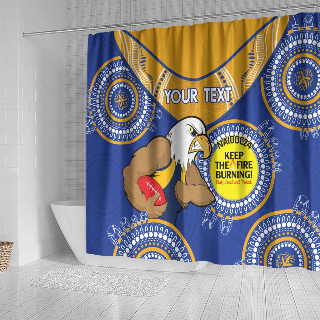 Custom AFL Eagles  NAIDOC Week Shower Curtain Keep The Fire Burning Indigenous Art