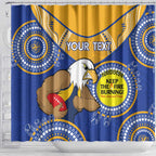 Custom AFL Eagles  NAIDOC Week Shower Curtain Keep The Fire Burning Indigenous Art