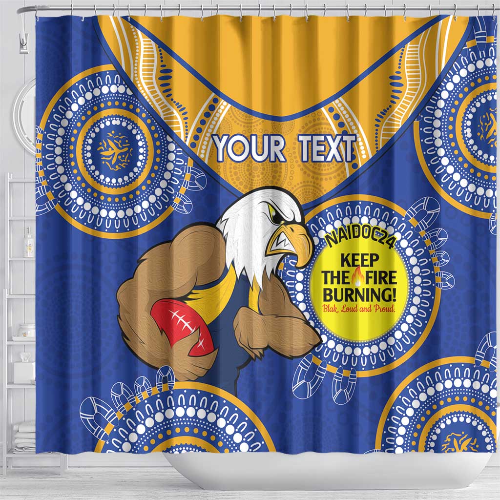 Custom AFL Eagles  NAIDOC Week Shower Curtain Keep The Fire Burning Indigenous Art