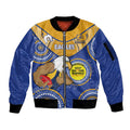 Custom AFL Eagles  NAIDOC Week Sleeve Zip Bomber Jacket Keep The Fire Burning Indigenous Art