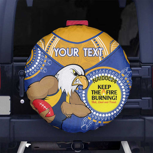 Custom AFL Eagles  NAIDOC Week Spare Tire Cover Keep The Fire Burning Indigenous Art
