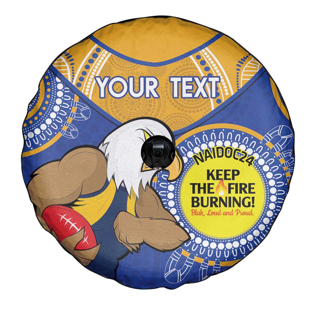 Custom AFL Eagles  NAIDOC Week Spare Tire Cover Keep The Fire Burning Indigenous Art
