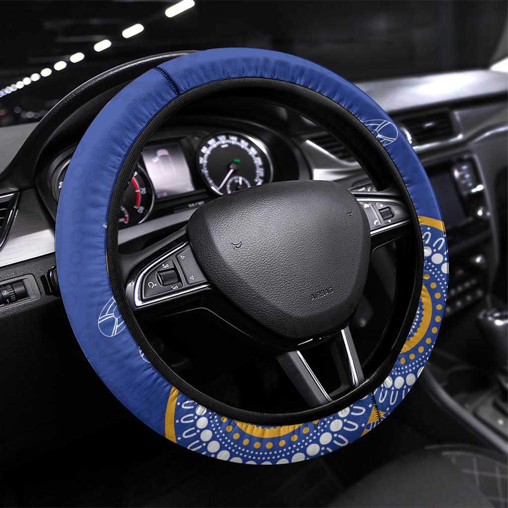 AFL Eagles  NAIDOC Week Steering Wheel Cover Keep The Fire Burning Indigenous Art