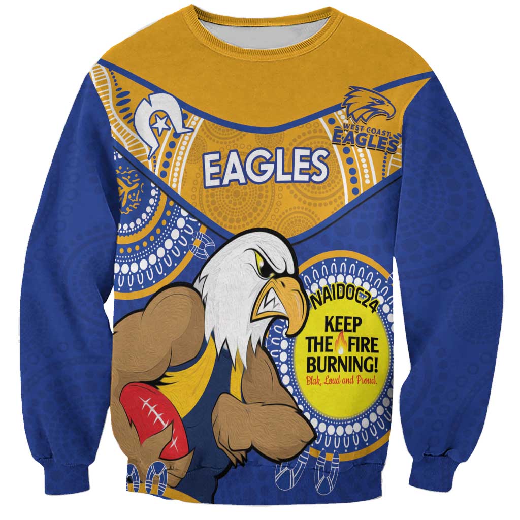 Custom AFL Eagles  NAIDOC Week Sweatshirt Keep The Fire Burning Indigenous Art