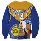 Custom AFL Eagles  NAIDOC Week Sweatshirt Keep The Fire Burning Indigenous Art