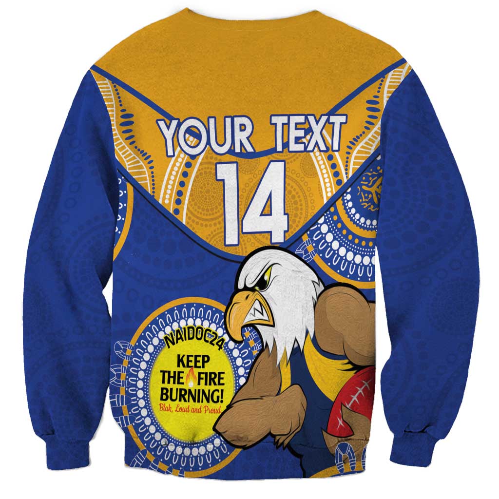 Custom AFL Eagles  NAIDOC Week Sweatshirt Keep The Fire Burning Indigenous Art