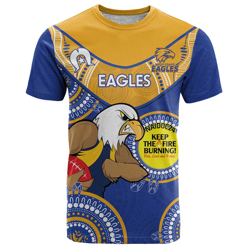Custom AFL Eagles  NAIDOC Week T Shirt Keep The Fire Burning Indigenous Art