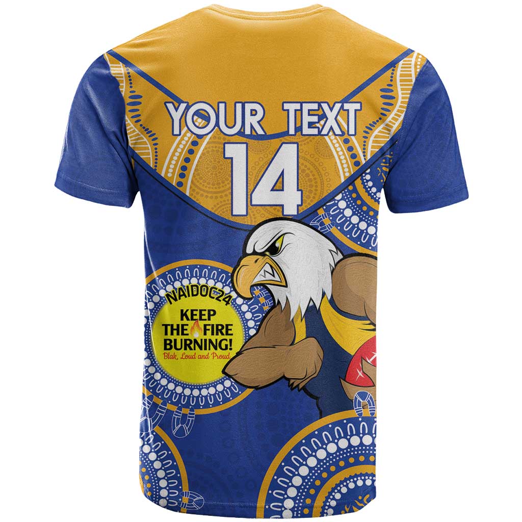 Custom AFL Eagles  NAIDOC Week T Shirt Keep The Fire Burning Indigenous Art