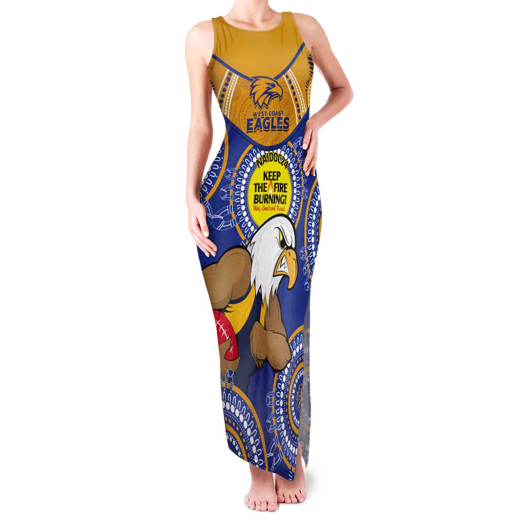 Custom AFL Eagles  NAIDOC Week Tank Maxi Dress Keep The Fire Burning Indigenous Art
