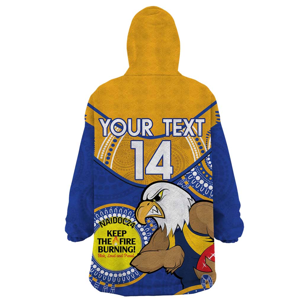 Custom AFL Eagles  NAIDOC Week Wearable Blanket Hoodie Keep The Fire Burning Indigenous Art