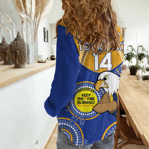 Custom AFL Eagles  NAIDOC Week Women Casual Shirt Keep The Fire Burning Indigenous Art