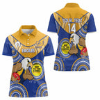 Custom AFL Eagles  NAIDOC Week Women Polo Shirt Keep The Fire Burning Indigenous Art