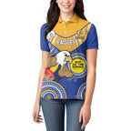 Custom AFL Eagles  NAIDOC Week Women Polo Shirt Keep The Fire Burning Indigenous Art