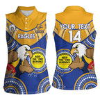 Custom AFL Eagles  NAIDOC Week Women Sleeveless Polo Shirt Keep The Fire Burning Indigenous Art