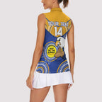 Custom AFL Eagles  NAIDOC Week Women Sleeveless Polo Shirt Keep The Fire Burning Indigenous Art