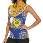 Custom AFL Eagles  NAIDOC Week Women Sleeveless Polo Shirt Keep The Fire Burning Indigenous Art
